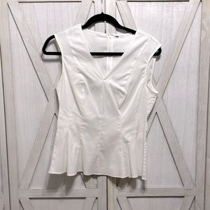 White House Black Market White Poplin Sleeveless Blouse. Size 4